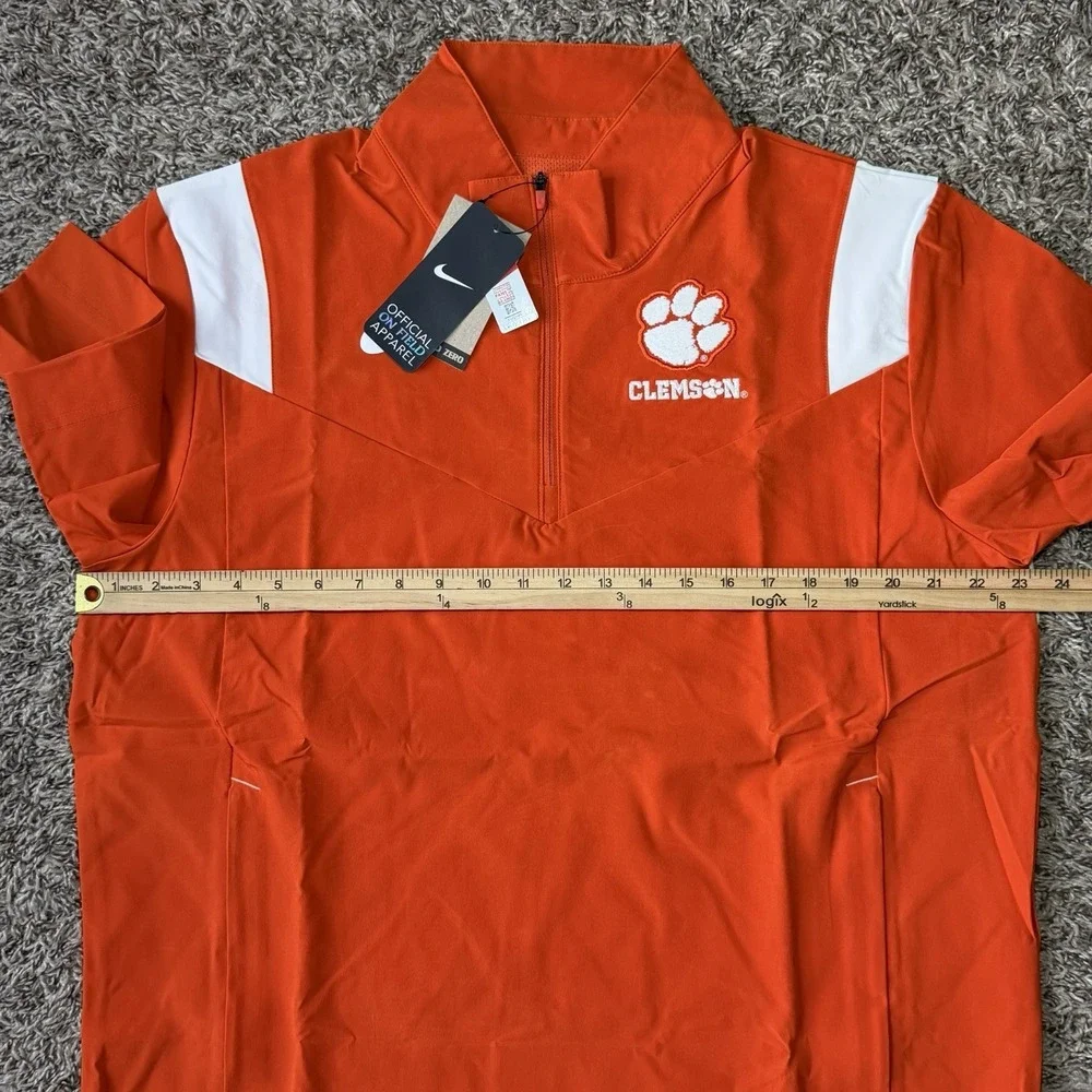 Nike Clemson Tigers Sideline Coaches Jacket Mens Large On-Field Zip Up Orange